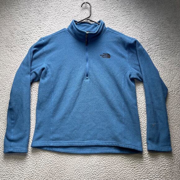 The North Face Sweater Mens Medium Blue 1/2 Zip Pullover Fleece - Picture 1 of 16